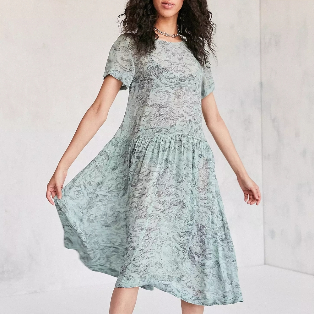 UO Kimchi Blue Drop Waist Midi Dress